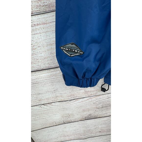 Columbia Omni-Tech Rain jacket Mens XLT Blue Black Full Zip Packable - Picture 8 of 16